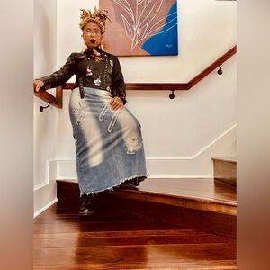 Distressed Blue Vintage Women's Skirt